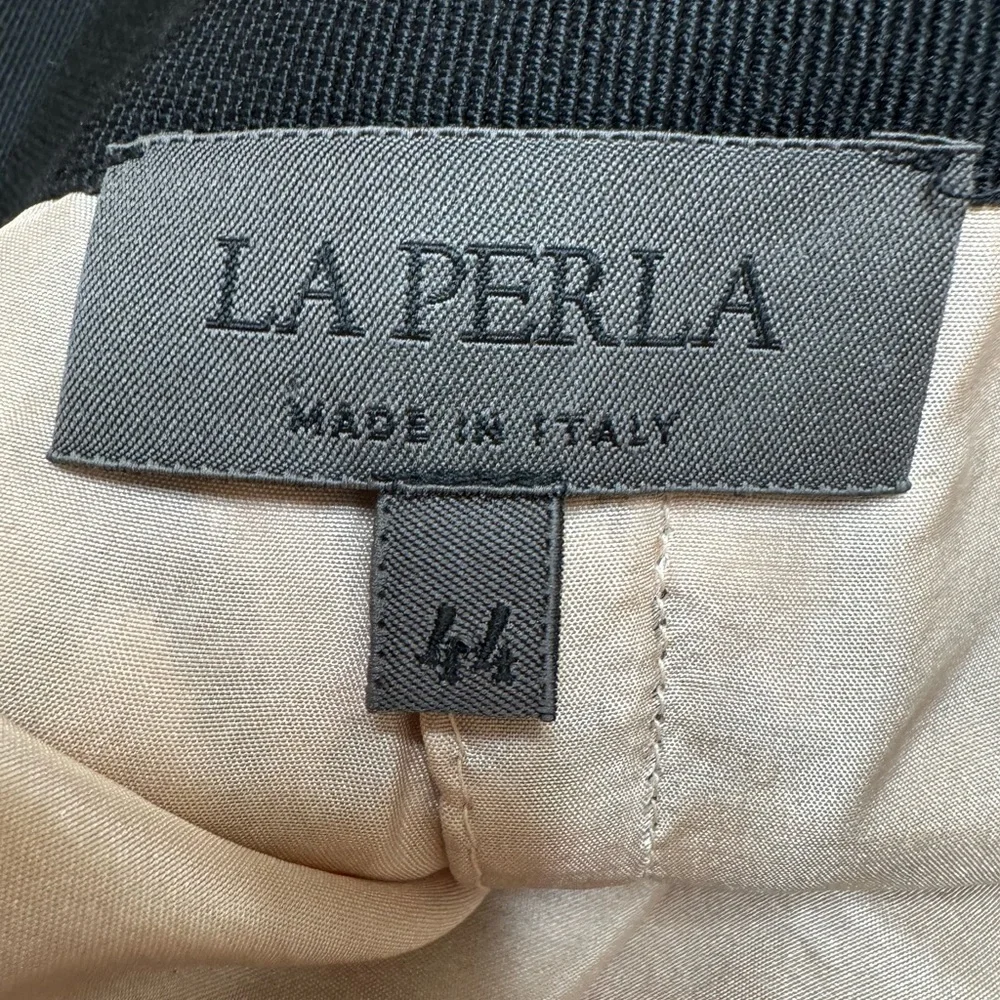 La Perla Lace Black & Cream Pencil Midi Skirt RTW Spring 2006 size 44 US 8 $1250